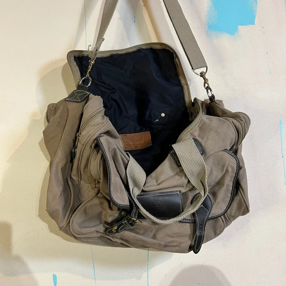 Ford Messenger Bag Canvas Leather‎ Trim Approx 2005 Promotional Item USA Made